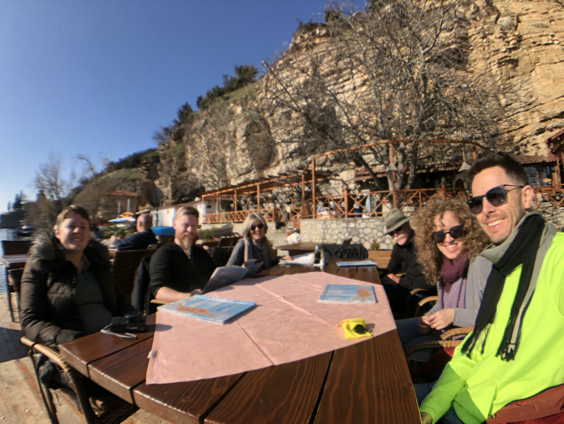Family lunch beside Lake Ohrid, MK