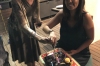 Sharing cake with Krysti