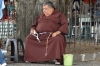 Monk on duty at San Francisco El Grande church