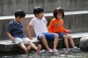 Cooling off in the Cheonggyecheon Stream, Seoul KR