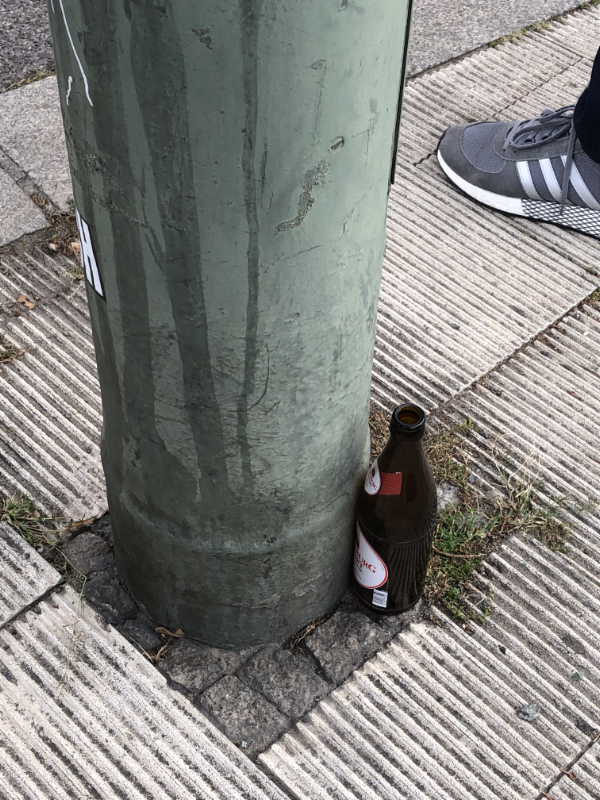 'Left Bottles' to be picked up by a vagrant for pocket money. Berlin DE