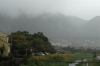 Yufuin - the river on a very wet da, near Beppu, Japan