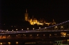 Széchenyi Chain Bridge on the Danube River at night. Budapest HU