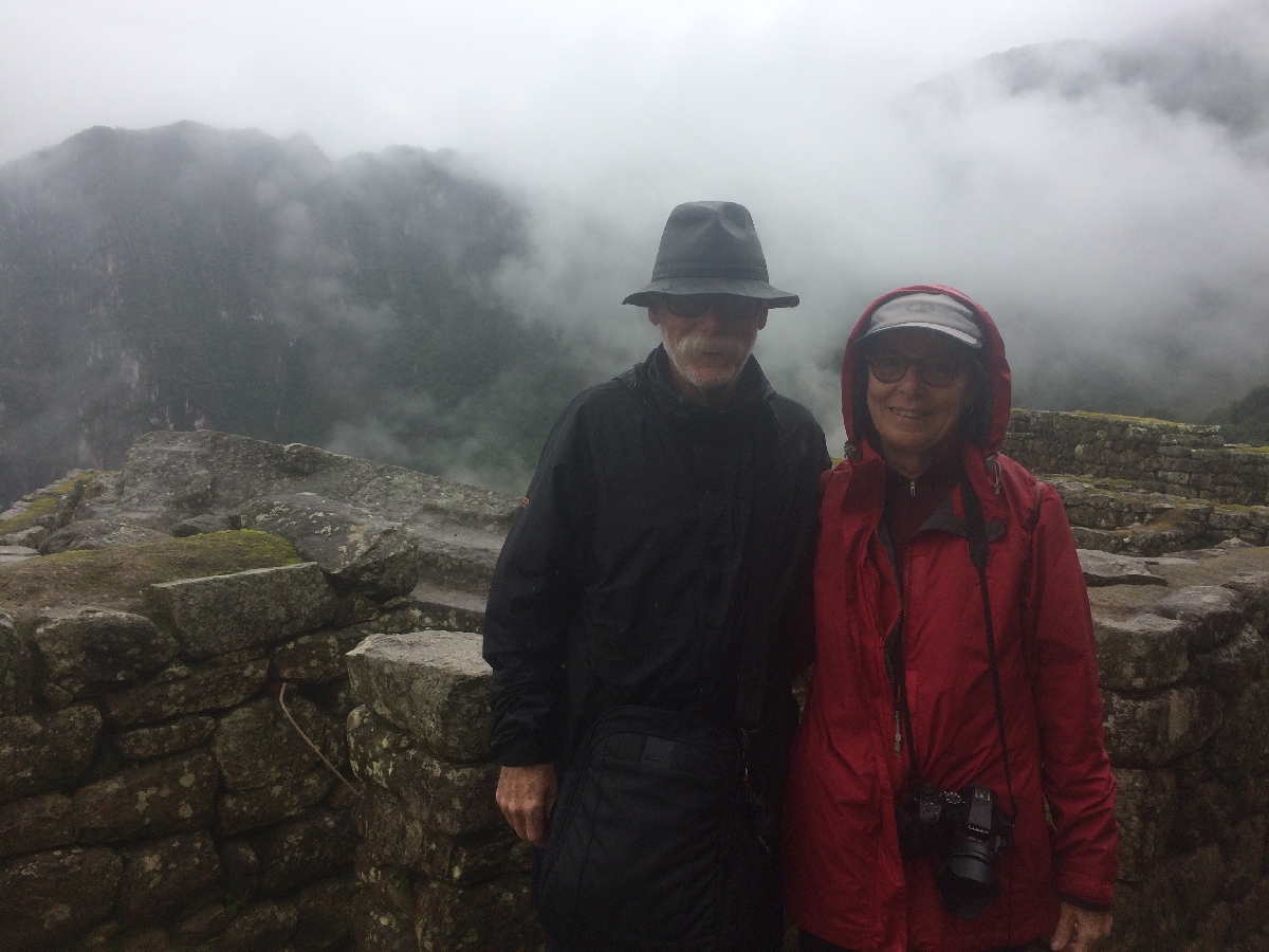 Bruce & Thea. A wet day in Machu Picchu PE