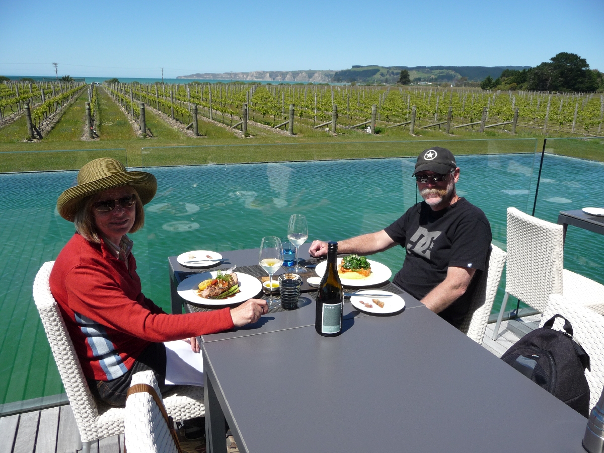 lunch at the Elephant Hill Estate & Winery, Te Awanga near Napier NZ