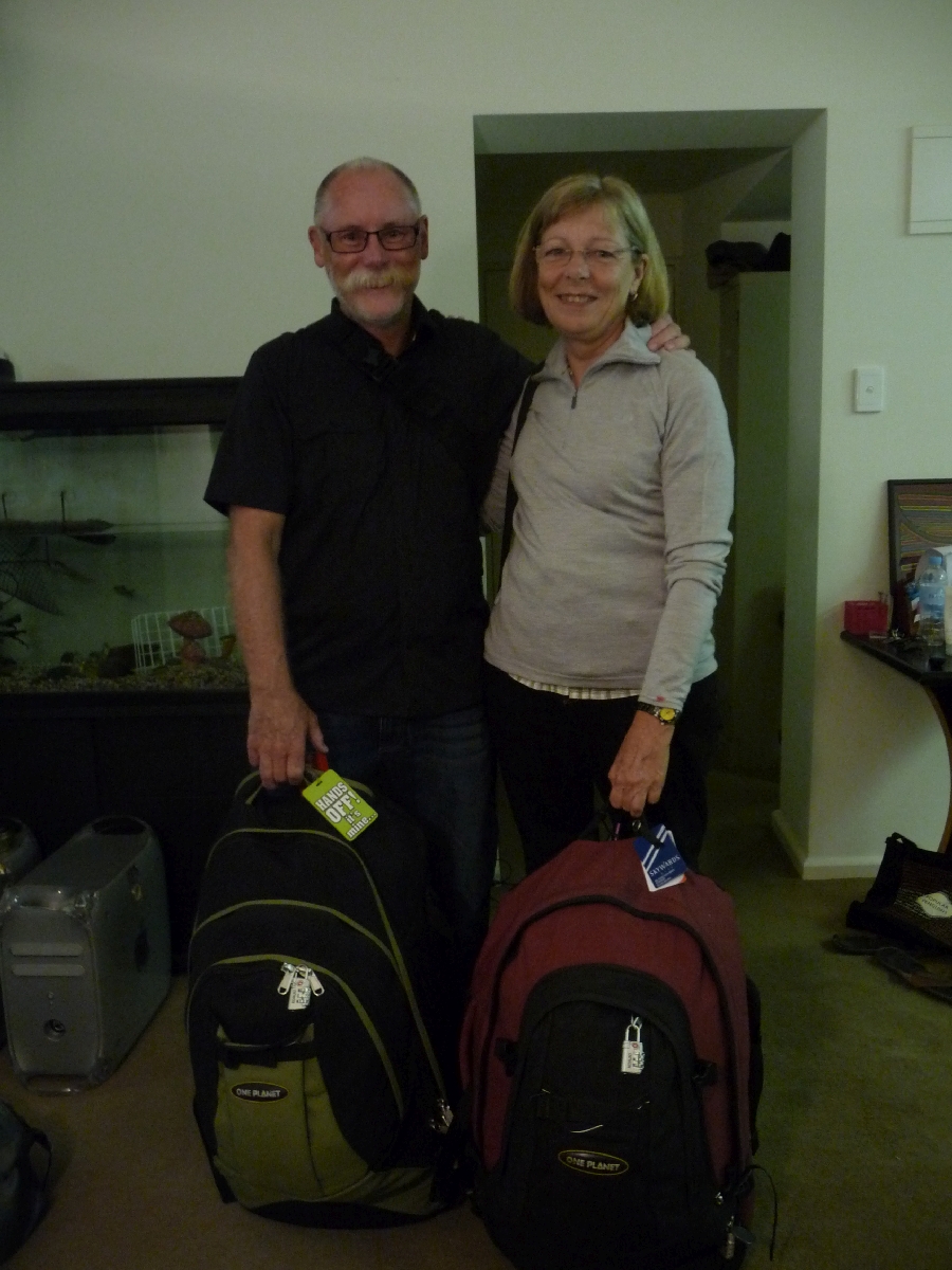 Bruce & Thea with luggage to last a year, Carlton AU