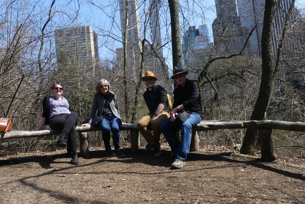 Steph, Thea, Evan and Bruce in Hallett Nature Sanctuary, Central Park, New York US