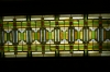 Detail of stain glass in the reseption of the studio. Frank Lloyd Wright's Home & Studio, Oak Park, Chicago