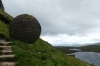 A very steep climb up to the ridge and the Stone Ball at Knockan Crag GB-SCO