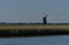 Windmill and broads at Burgh Castle, Norfolk UK