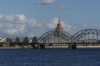 Railway Bridge and Academy of Sciences from the Akmens Bridge, Rīga LV