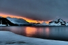 Sunset from the campsite at Leith Cove in Paradise Bay. Antarctica