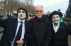 Bruce and some clowns, near Westminster Bridge