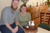 Evan & Steph with the Sunday wedding cake