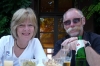Bruce & Thea enjoy an aperative at Chateau de Creissels, Millau en Aveyron FR