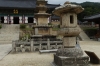 Stone Lantern and Jeonjung 3-storied stone pagoda in front of Daejeokwangjeon, Gayasan Haein Temple, South Korea