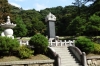 Monks steele and pagoda in the cemetry, Gayasan Haein Temple, South Korea