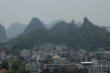 View of Guilin from Fubo Hill, Guilin, China, including our hotel with green roof