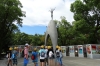 School children learning about Hiroshima in the Peace Memorial Park, Japan