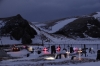 Illuminated Cemetery of Reyniskirkja, west of Vik.  Lights are for Christmas IS