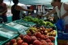 Fruit and vegetable stalls at the market in Marsaxlokk, Malta