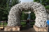 Elk Antler Arches in the town square, Jackson Hole, WY