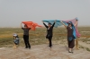 Ladies & their scarves, Small Fangpan Castle near Dunhuang CN