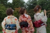 Young girls in Kiminos (free entry?) at the Kenrokuen Gardens, Kanazawa, Japan
