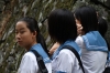 School girls near Kumamoto Castle, Japan