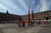 Flag bearers in Plaza Mayor, Madrid. ES