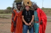 Bruce with the warriors in a Masai village, Masaimara, Kenya