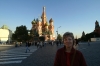 Thea in front of St Basil's Cathedral in Red Square, Moscow RU.