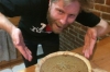 Evan is proud of his pumpkin pie, Thanksgiving in Harlem NY
