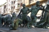 Encierro (bull run) statue in Roncesvalles, Pamplona