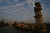 Early morning on the Charles Bridge in Prague CZ.
