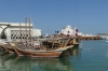 Dowes (boats) along the Corniche waterfront, Doha QA