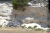 A pile of rocks laid by past prisoners. Limestone Quarry where Nelson Mandela worked, Robben Island, Cape Town, South Africa