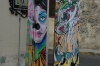 Decorated power poles. Calle Padre Billini, Santo Domingo DO