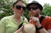 Ev & Steph enjoy coconut juice in San Francisco MX