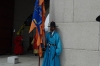 Colourful guards outside Gwanghwamun Gate, Gyeongbokgung Palace, Seoul KR