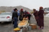 Selling local produce, including Forest Apples. On the road from Samarkand to Bukhara UZ
