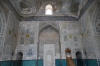Mirhab (pointing to Mecca) and Minbar (steps) in the mosque. Dorut-Tilovat Complex, Shakhrisabz UZ