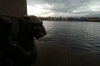 Brass statue on the River Neva. St Petersburg RU