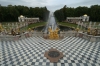 Gardens at Peterhof Palace, Peter the Great's summer residence on the Gulf of Finland. St Petersburg RU