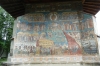 Judgement Day, Voronet Monastery, Gura Humorului, dedicated to St George the Martyr, 15th-16thC, blue & metallic gold tones Judgement Day, Voronet Monastery, Gura Humorului, dedicated to St George the Martyr, 15th-16thC, blue & metallic gold tones