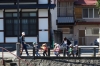 Creche kids on an outing near the Miyagawa River, Takayama, Japan