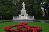 Memorial grave to Wolfgang Amadeus Mozart at the Hapsburg gardens, Vienna AT.