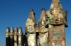 Gaudi's decorative features on the roof of Casa Batlló, Barcelona ES